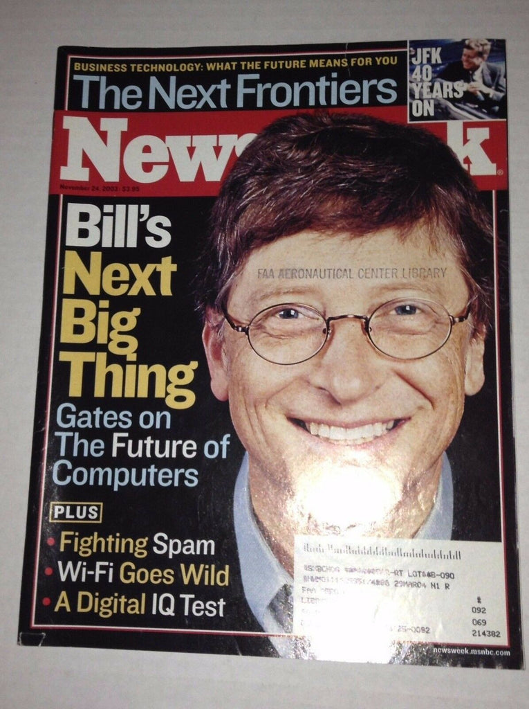 Newsweek Magazine Bill Gates Wi-Fi Goes Wild November 24, 2003 FAA 022917NONRH