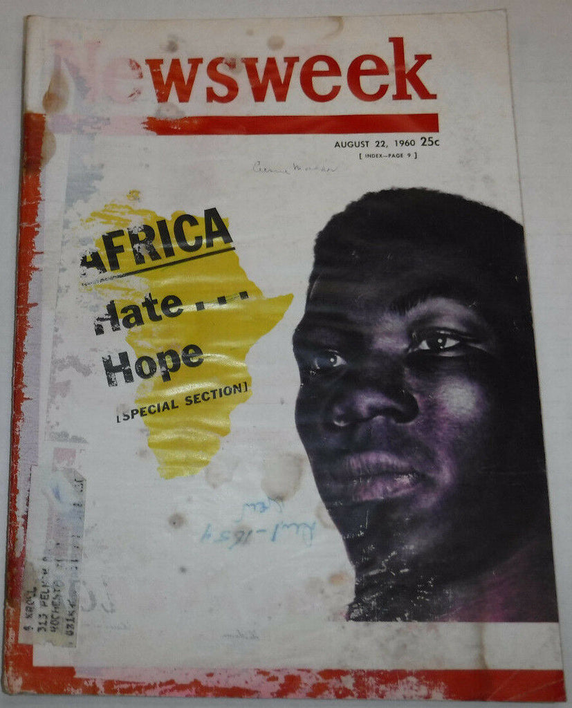 Newsweek Magazine Africa Hate And Hope August 22, 1960 100716R2