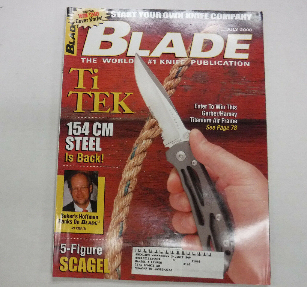Blade Magazine Ti Tek 5 Figure Scagel July 2000 111416R