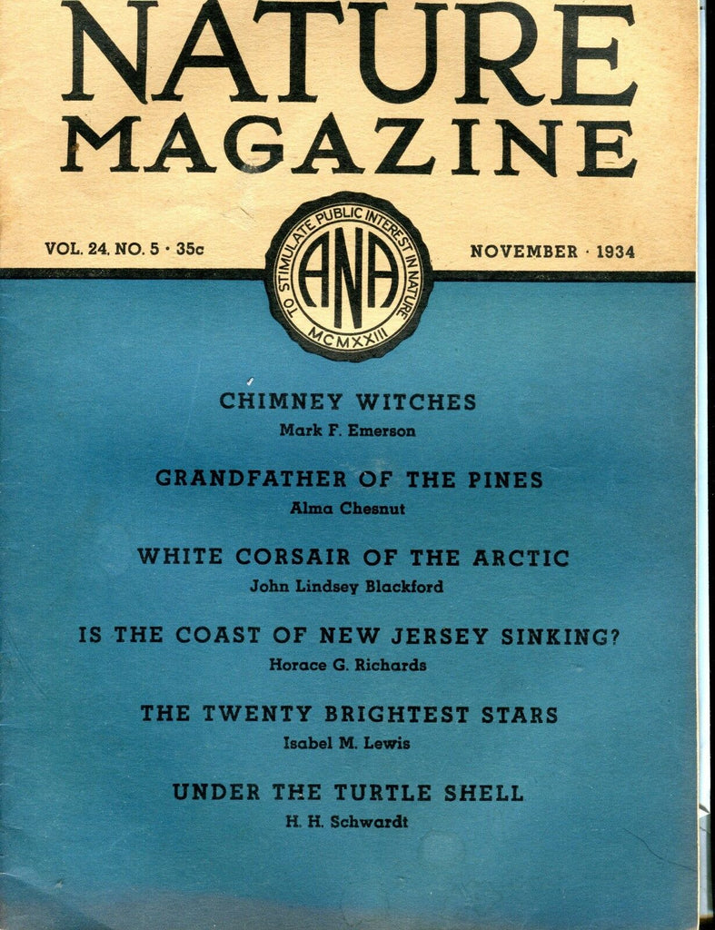 Nature Magazine November 1934 Chimney Witches VG No ML 020817jhe