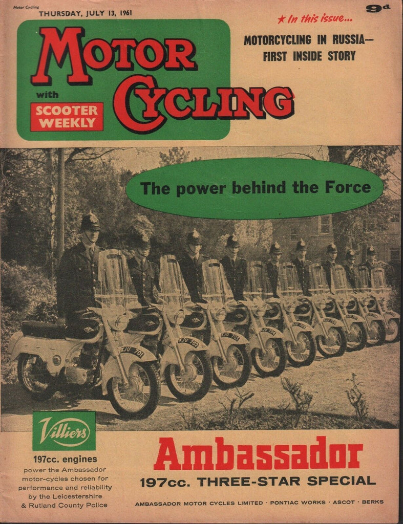 Motor Cycling July 13 1961 Ambassador 197cc, Motorcycling on Russia 071717DBE