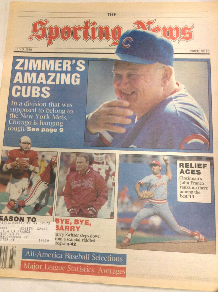 The Sporting News Magazine Don Zimmer Chicago Cubs July 3, 1989 061217nonr2