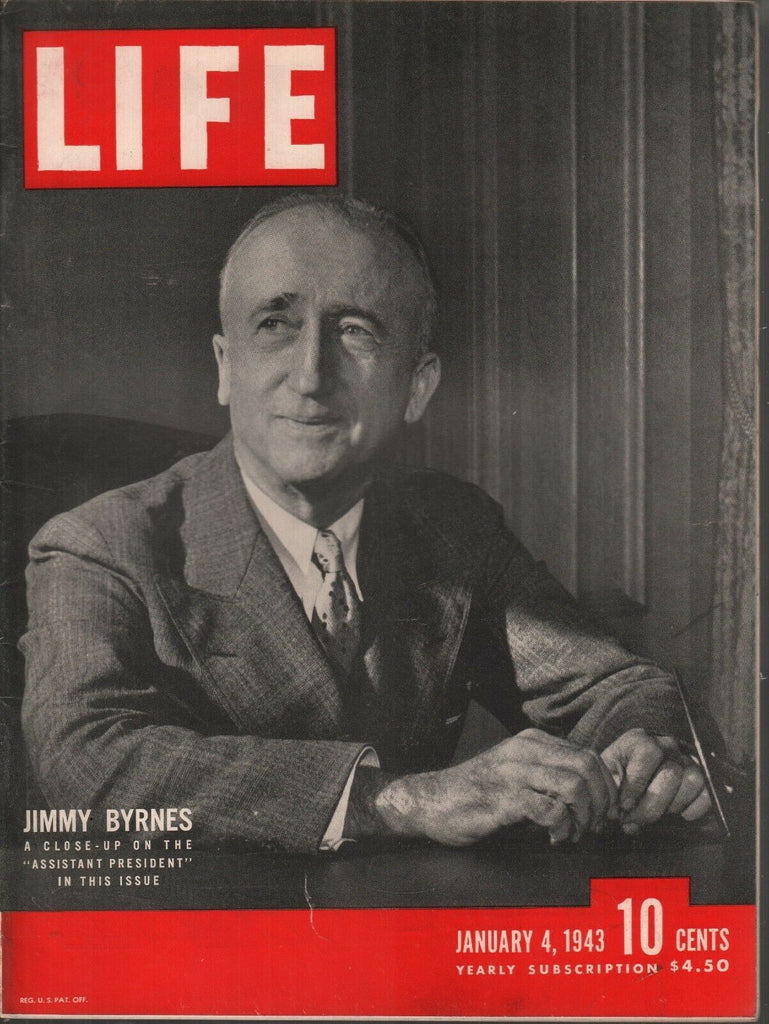 Life Magazine January 4 1943 Jimmy Byrnes Vintage WWII Ads 082119AME