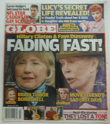 Globe Magazine Hillary Clinton & Faye Dunaway January 2014 060415R