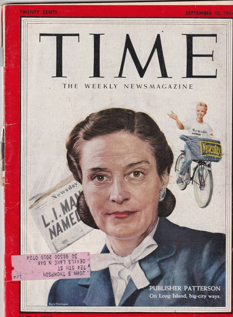 Time Magazine Publisher Patterson Long Island September 13, 1954 100219nonr