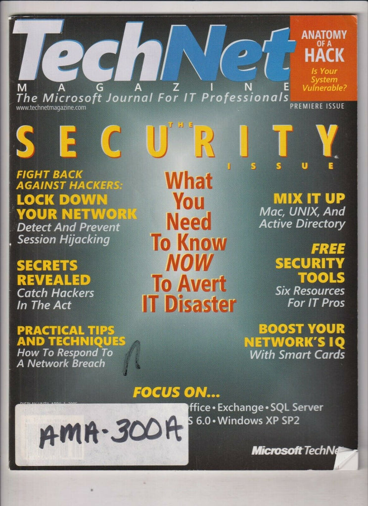 Tech Net Mag The Security Issue April 2004 Premiere Issue 021920nonr