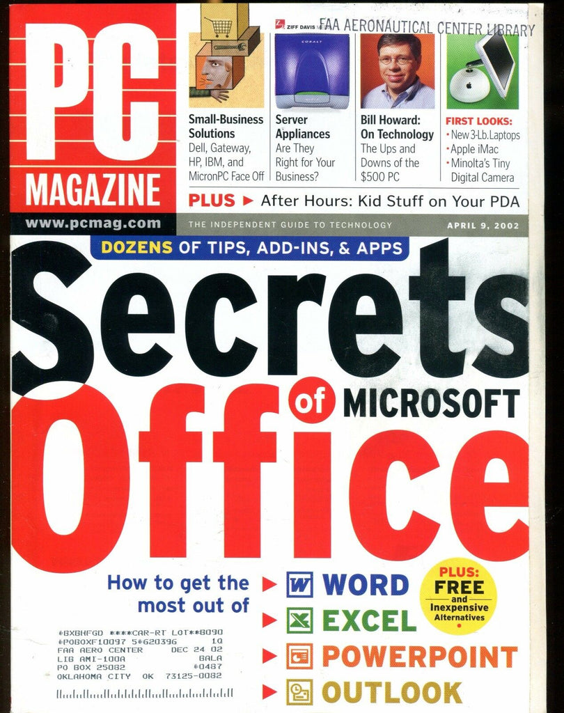 PC Magazine April 9 2002 Microsoft Office FAA EX w/ML 022417nonjhe