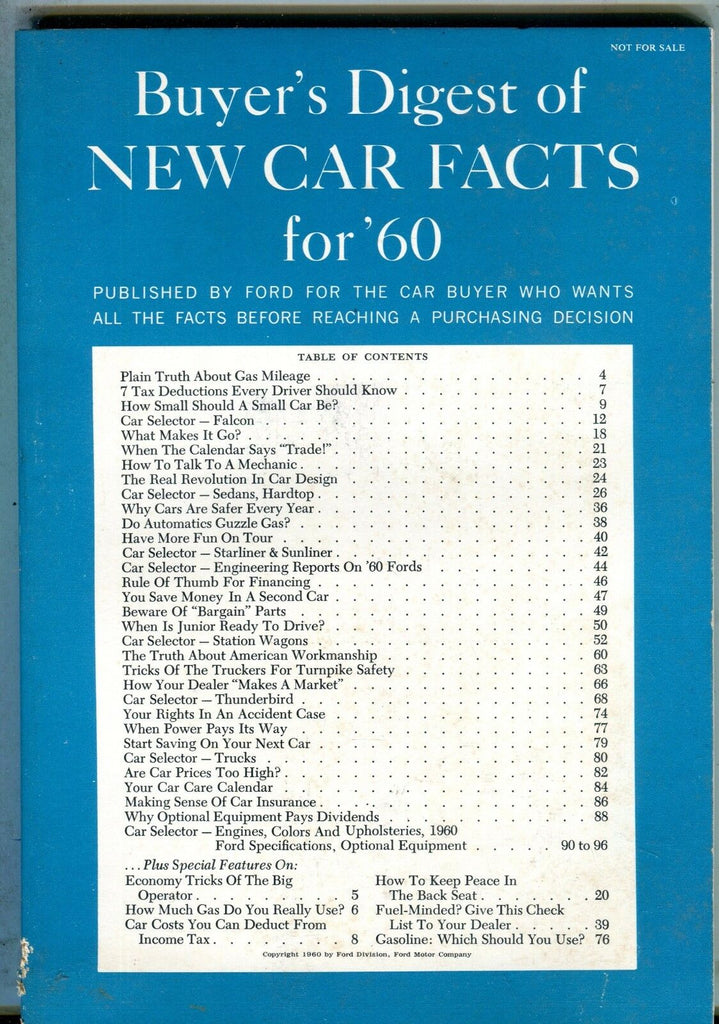 Buyers Digest Of New Car Facts 1960 VG 060617nonjhe