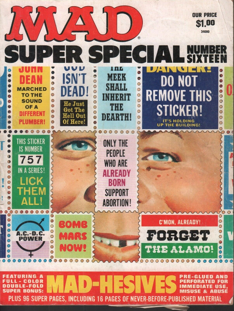 Mad Magazine Super Special 16 1975 Mad-Hesives 012819AME