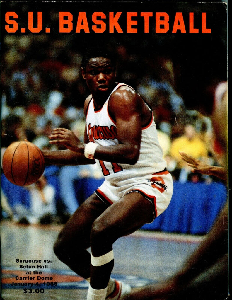 Syracuse Basketball Program Greg Monroe 1986 Seton Hall EX 051417nonjhe