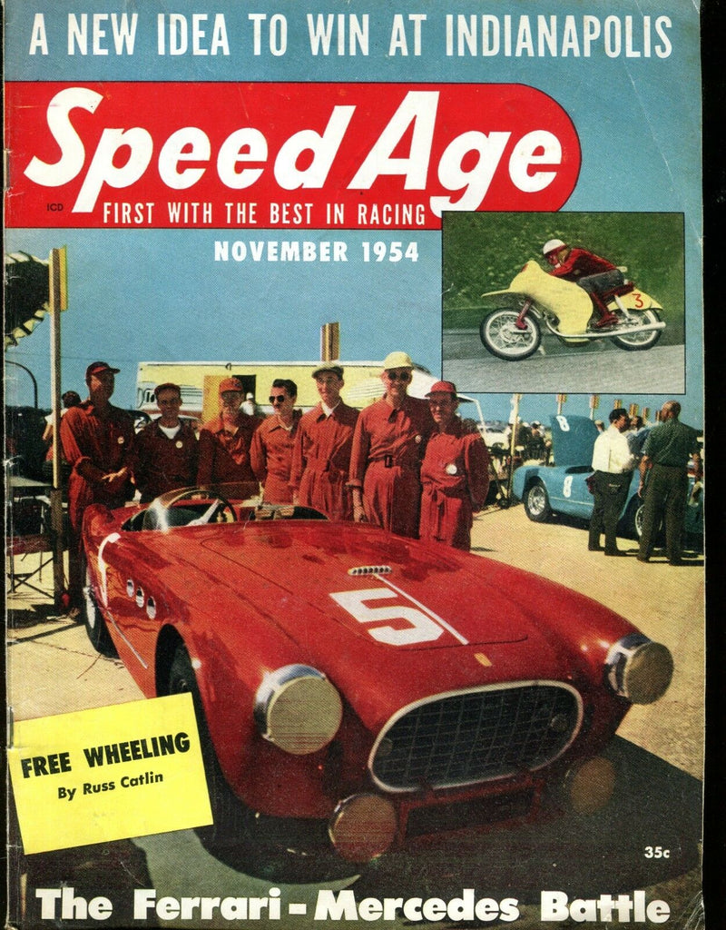 Speed Age Magazine November 1954 Ferrari Mercedes VG No ML 011117jhe