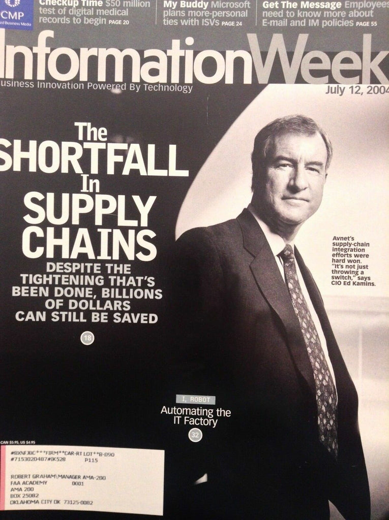 Information Week Magazine Avnet's CIO Ed Kamins July 12, 2004 051218nonrh