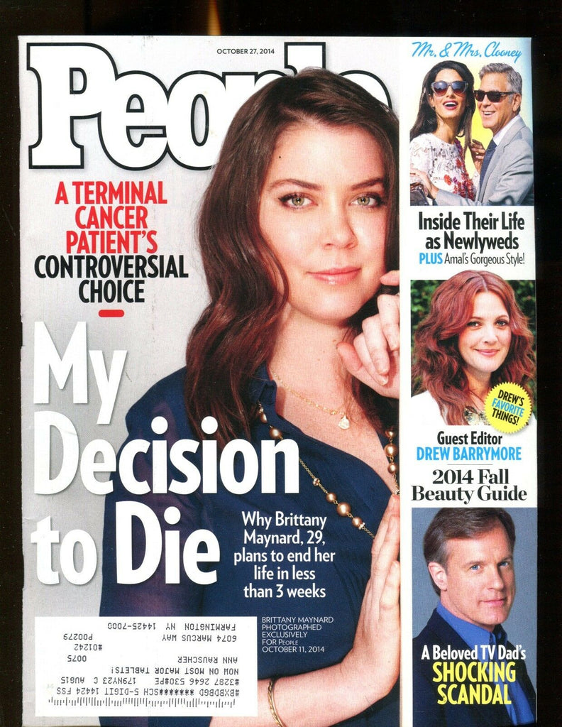 People Magazine October 27 2014 Brittany Maynard EX w/ML 122216jhe