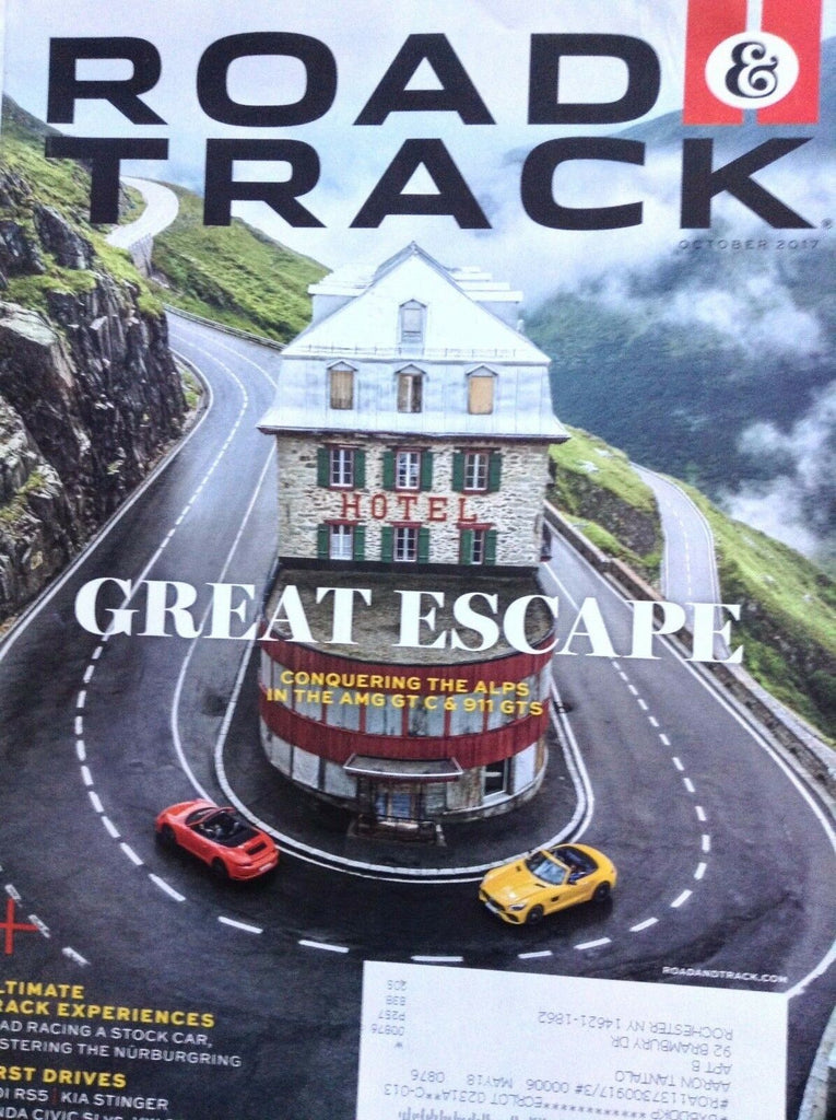 Road & Track Magazine AMG GT C- 911 GTS October 2017 100517NONRH
