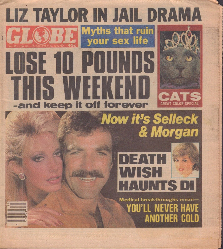 Globe September 28 1982 Tom Selleck, Princess Diana, Liz Taylor 092117DBE