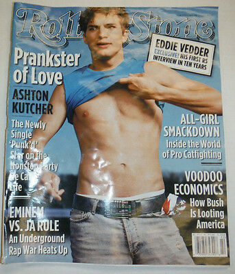 Rolling Stone Magazine Ashton Kutcher & Eminem Vs Ja Rule May 2003 NO ML 021615R