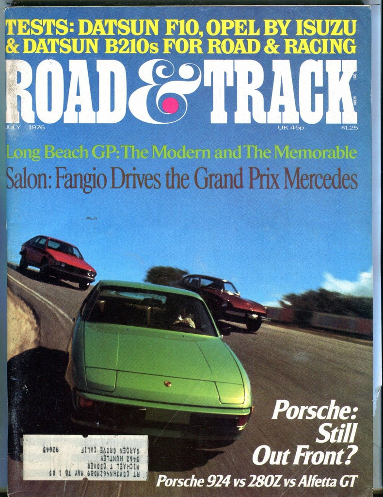 Road & Track Magazine July 1976 Porsche 924 EX w/ML 031317nonjhe