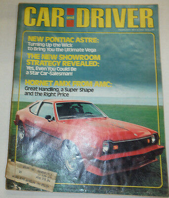 Car And Driver Magazine Pontiac Astre & Hornet AMX February 1977 022715r