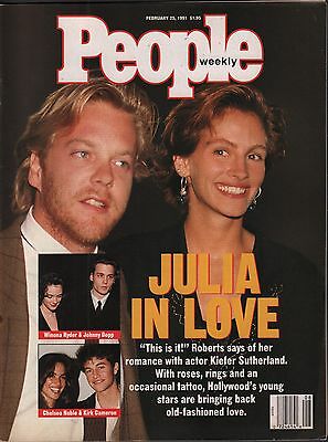 People Weekly February 25 1991 Julia Roberts, Kiefer Sutherland VG 012916DBE