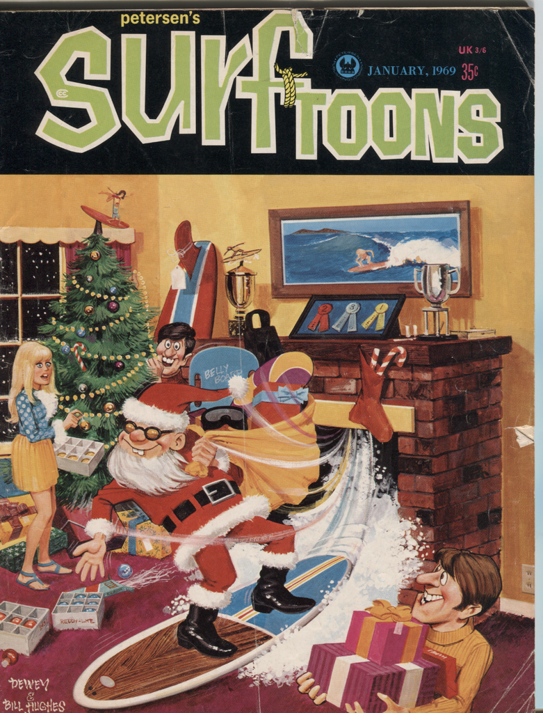 Petersens Surftoons January 1969 Dewy & Bill Hughes Christmas Cover 072120DBE