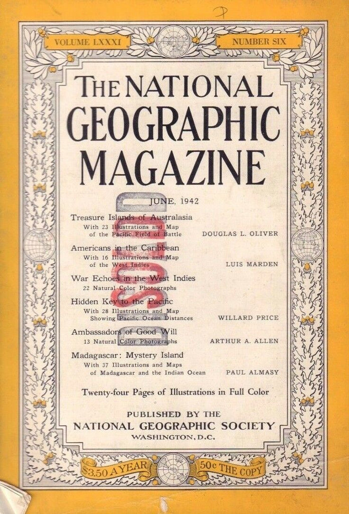 National Geographic June 1942 w/ Vintage Coke Ad 020817DBE