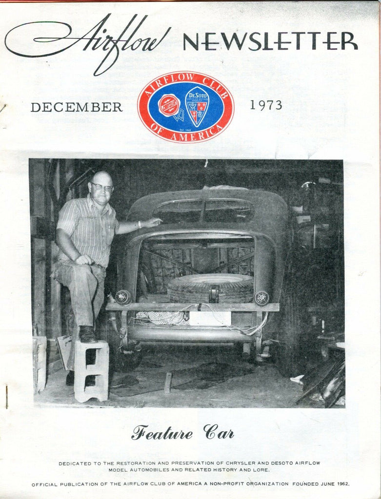 Airflow Newsletter December 1973 Chrysler DeSoto EX No ML 031017nonjhe