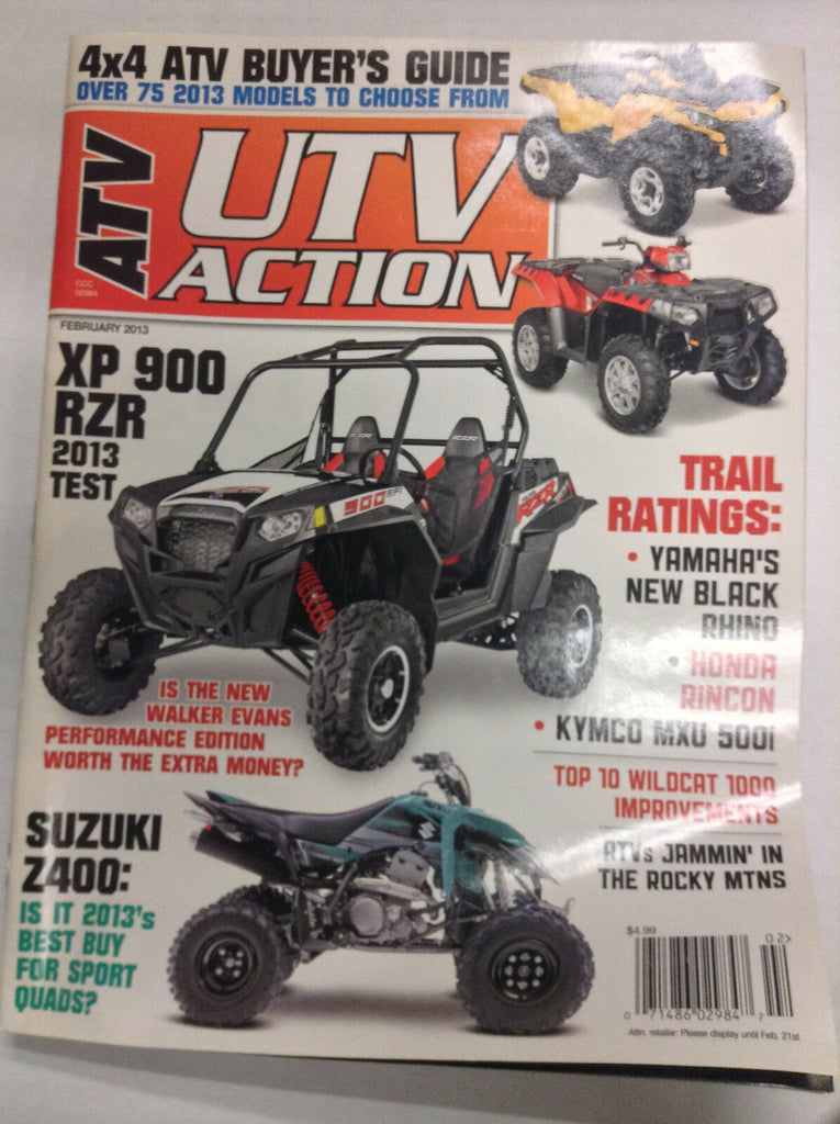 ATV UTV Action Magazine XP900 RZR Test Suzuki Z400 February 2013 032617nonR