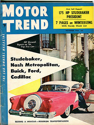 Motor Trend Magazine November 1954 Studebaker Buick Ford EX 041416jhe