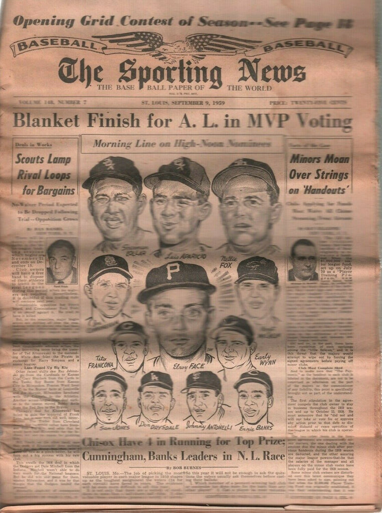 The Sporting News September 9 1959 Ernie Banks w/ Original Mailer 012120DBE