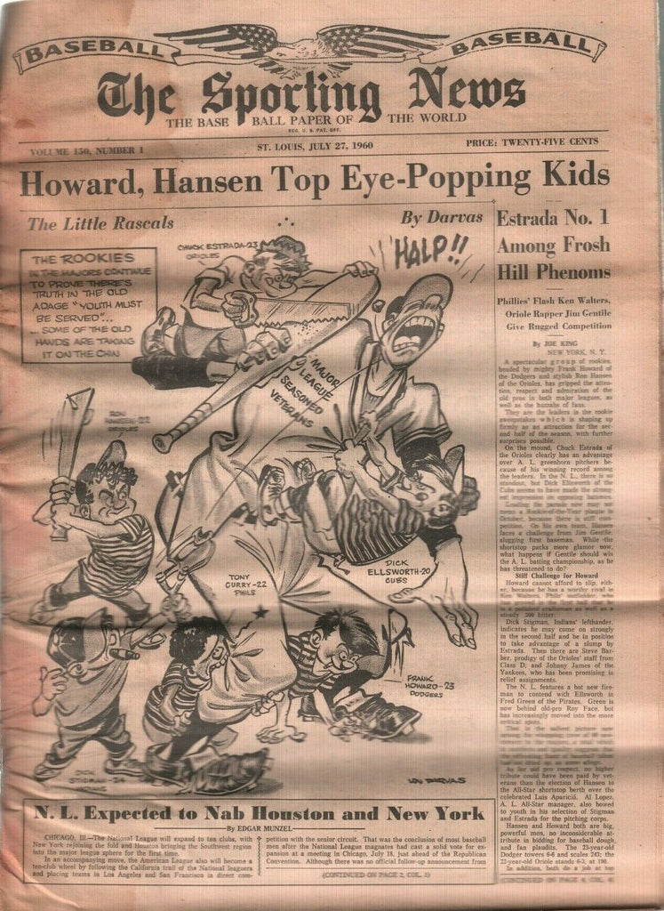 The Sporting News July 27 1960 Chuck Estrada w/Original Mailer 012120DBE