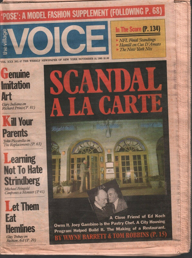 The Village Voice NYC November 19 1985 Ed Koch Joey Gambino Scandal 012120AME2
