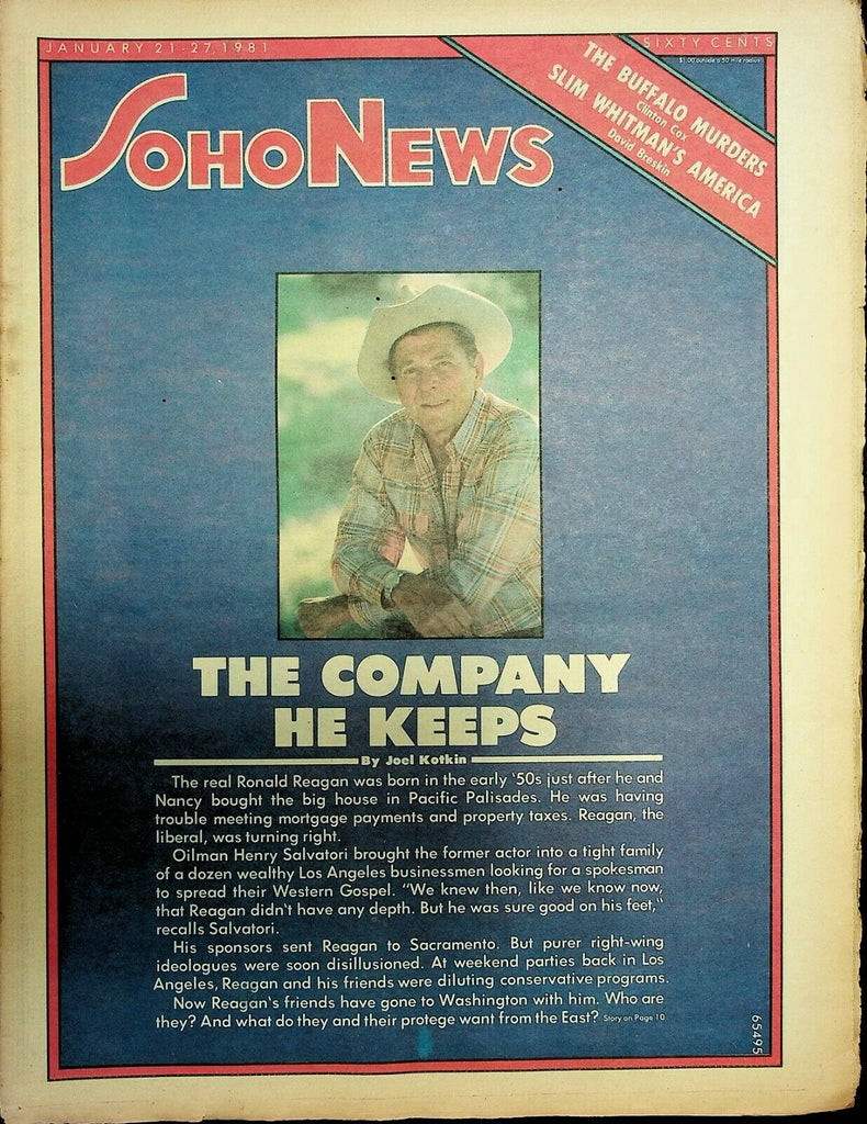 Soho News NYC January 21-27 1981 Ronald Reagan Slim Whitman 091120ame