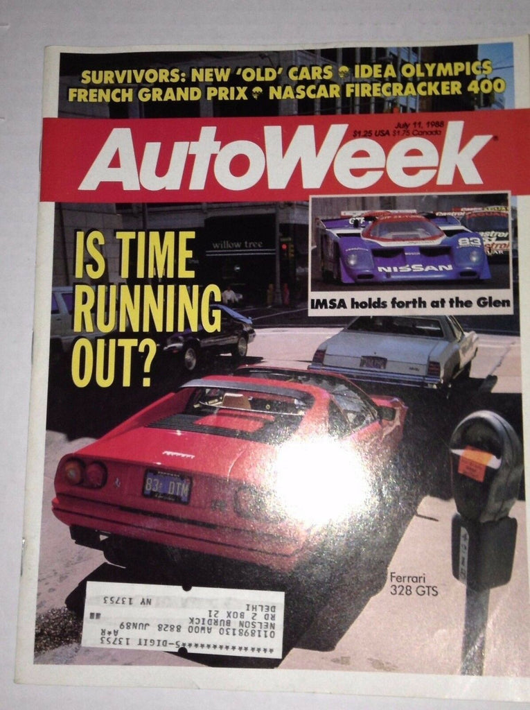 Autoweek Magazine Ferrari 328 GTS IMSA Holds Forth July 11, 1988 011717RH