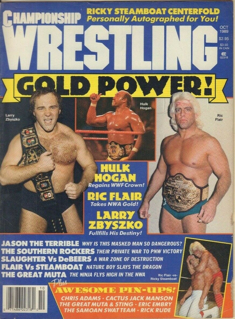 Championship Wrestling October 1989 Ric Flair Larry Zbyszko Hulk Hogan 030219DBE