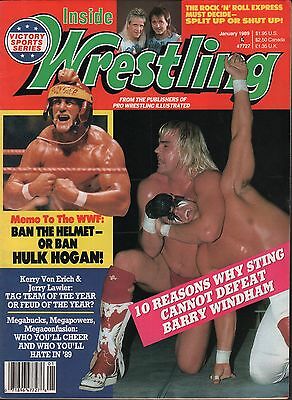 Inside Wrestling January 1989 Hulk Hogan, Rock'n'Roll Express VG 020116DBE