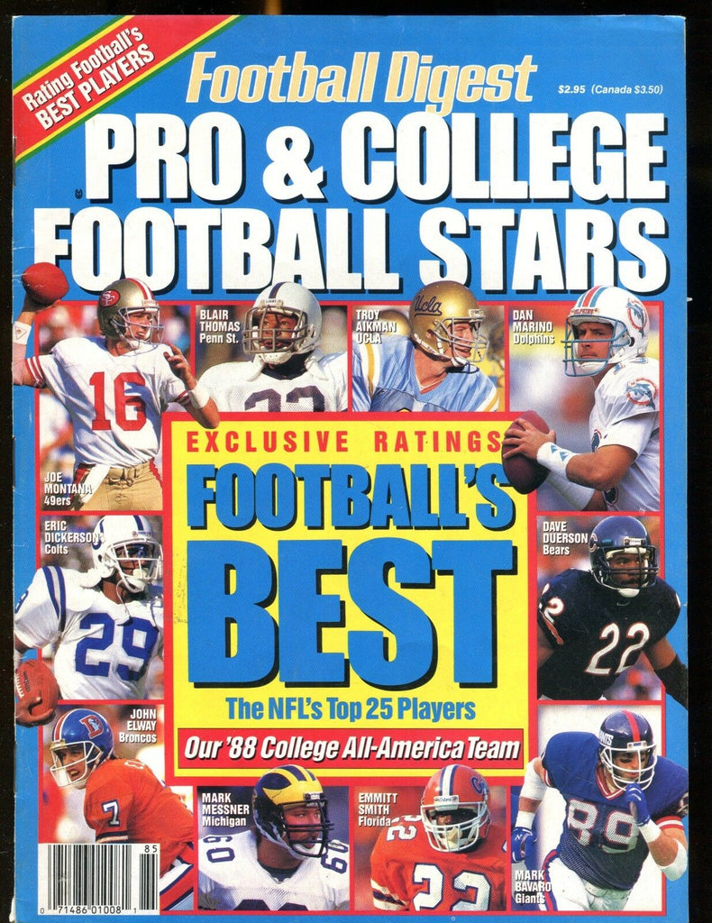 Football Digest Magazine Football's Best 1988 EX No ML 012717jhe