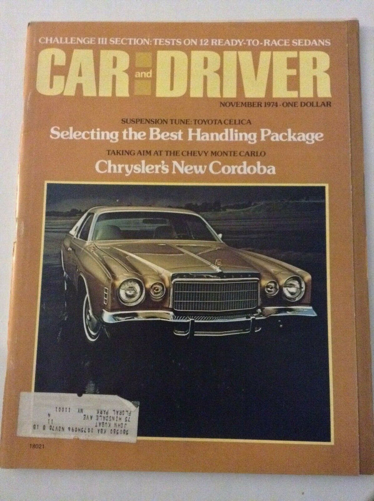 Car And Driver Magazine Best Handling Packages November 1974 061219nonrh