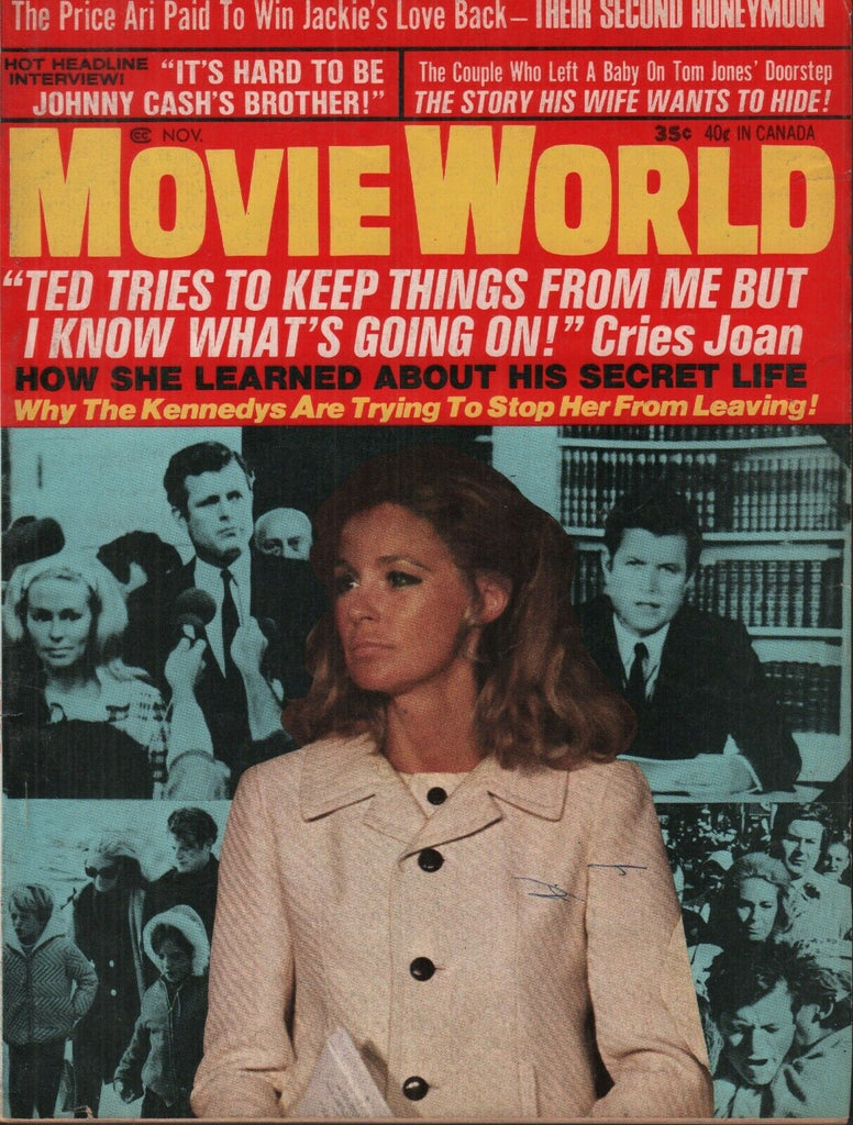 Movie World November 1970 Ted Bobby Joan Jackie Kennedy Johnny Cash 062019AME2
