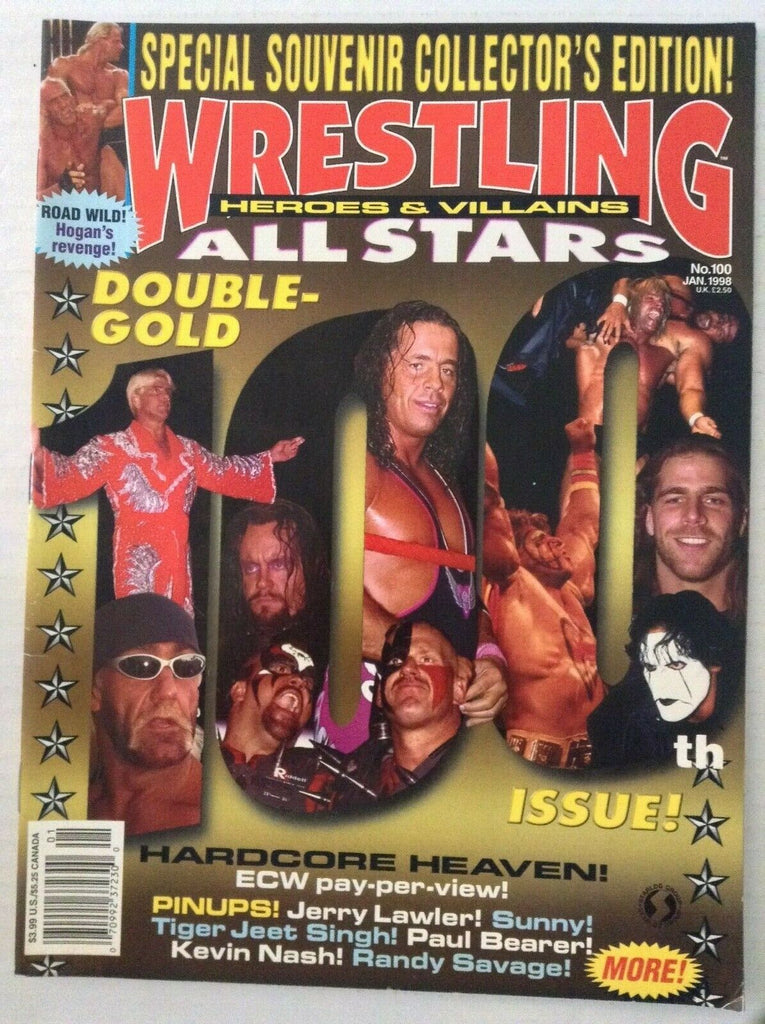 Wrestling Heroes & Villains All Stars Bret Hart January 1998 No.100 022319nonrh