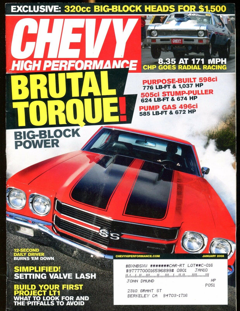 Super Chevy Magazine January 2008 320cc EX w/ML 022517nonjhe