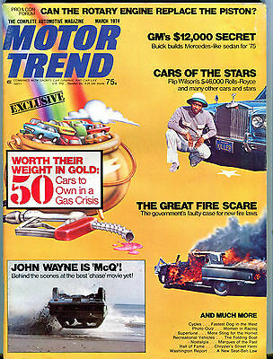 Motor Trend Magazine March 1974 Cars Of The Stars EX 060916jhe