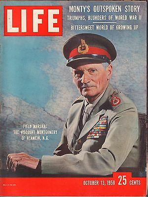 Life Magazine October 13 1958 Birthday, The Viscount Montgomery VG 042016DBE