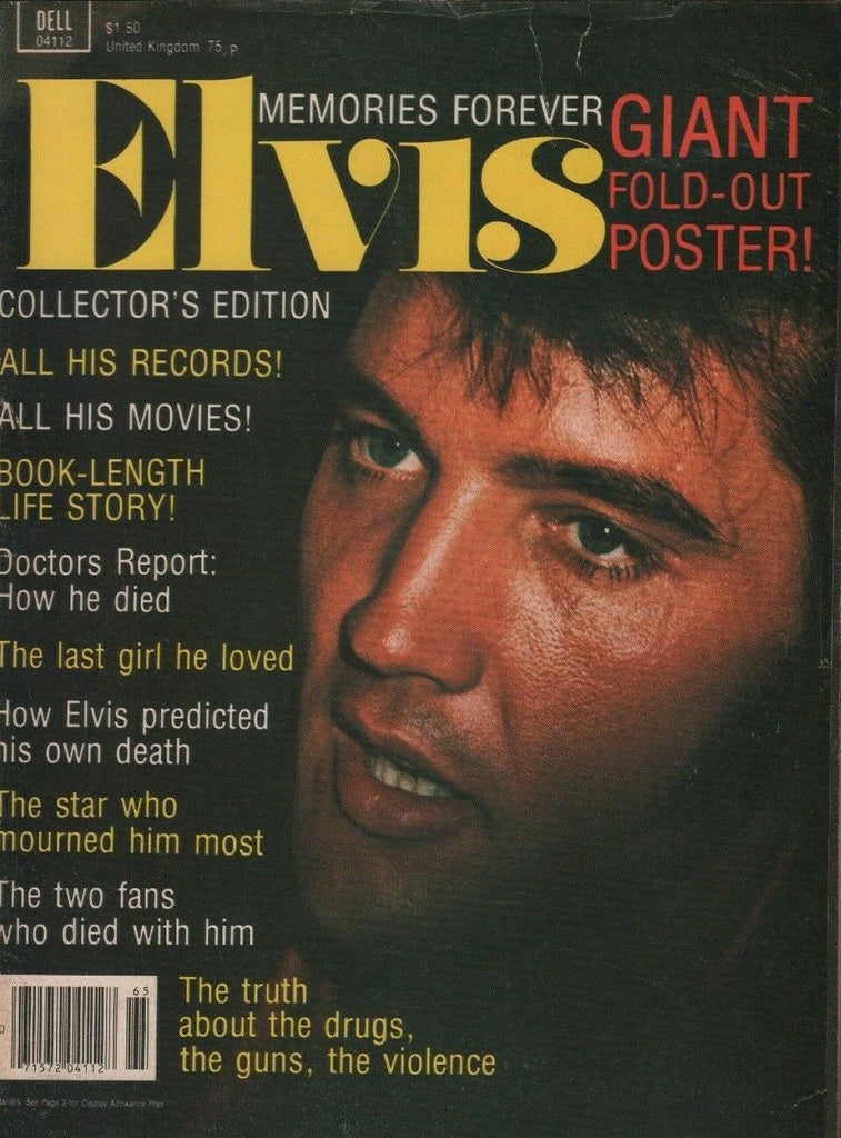 Elvis memories Forever 1977 Dell Magazine Elvis Presley w/ Poster 032619DBE