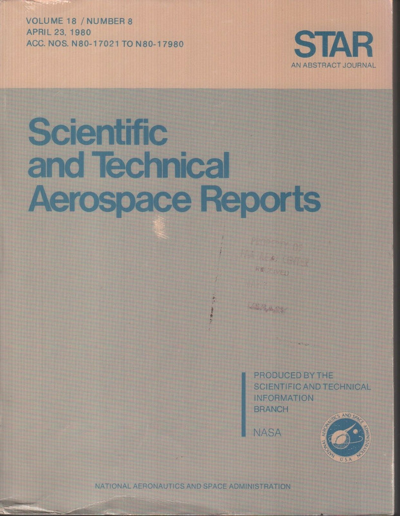 NASA STAR Volume 18 #8 April 23 1980 Abstract Journal 1981 Ex-FAA 121918AME2