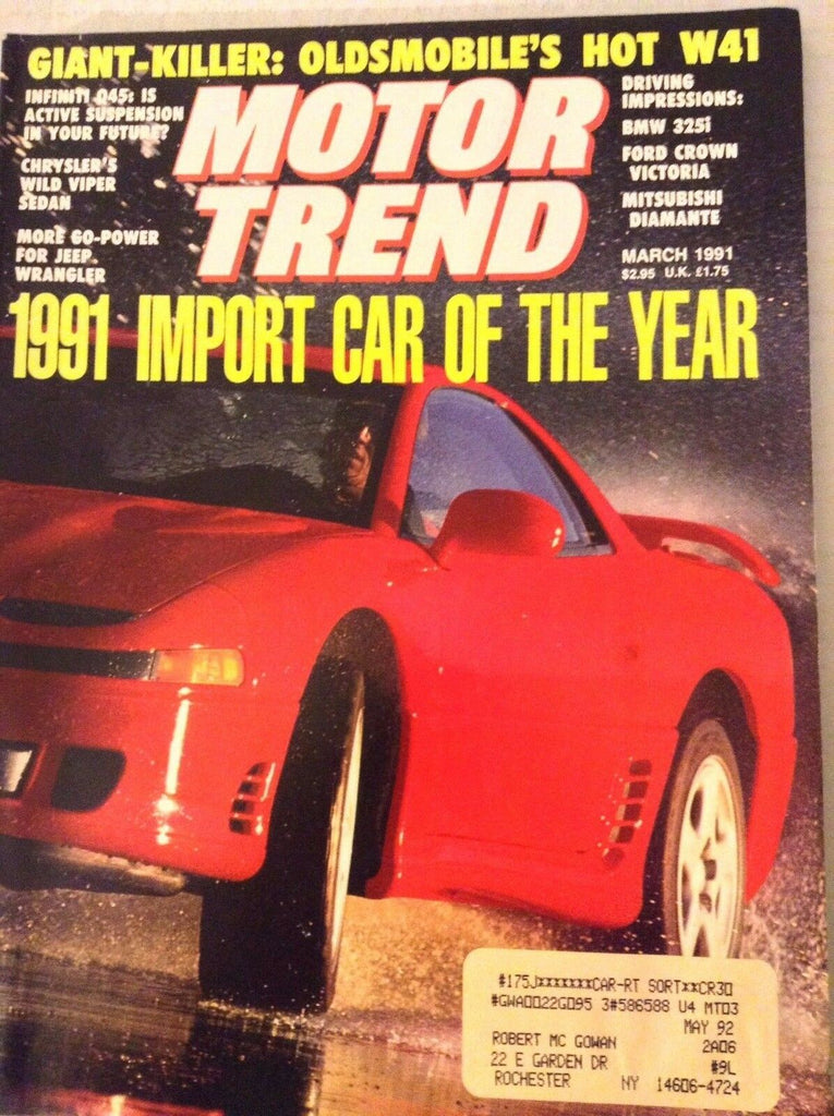 Motor Trend Magazine Infiniti Q45 BMW 325i March 1991 081617nonrh3