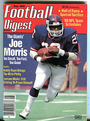 Football Digest August 1986 Joe Morris New York Giants EX 010516jhe2