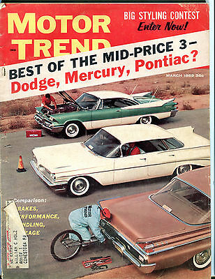 Motor Trend Magazine March 1959 Dodge Mercury Pontiac VGEX 041416jhe
