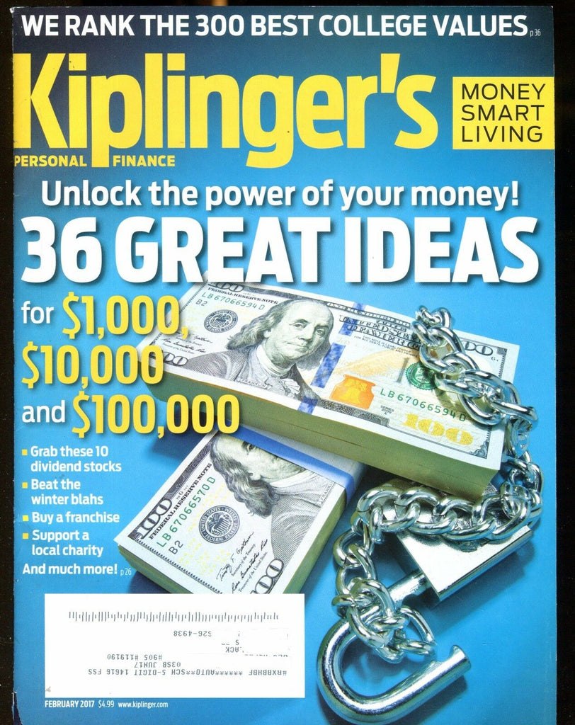 Kiplinger's Magazine February 2017 Great Ideas EX w/ML 021517jhe