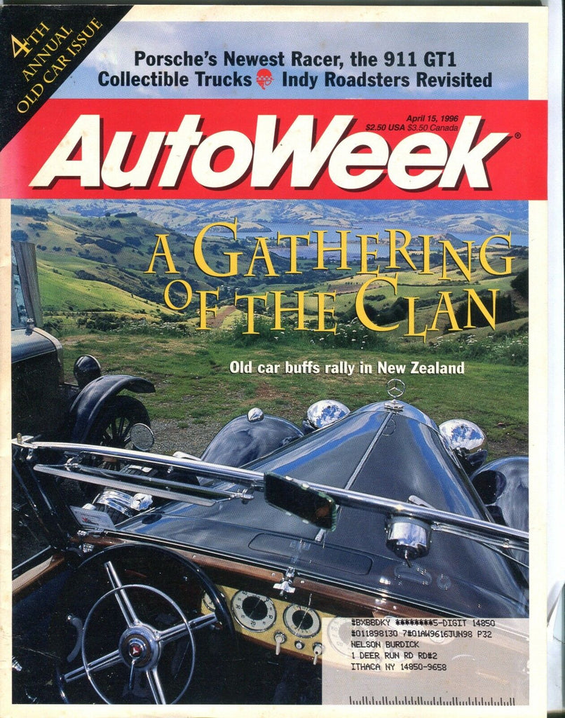AutoWeek Magazine April 15 1996 New Zealand EX w/ML 022317nonjhe
