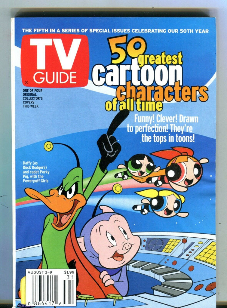 TV Guide Magazine August 3-9 2002 Cartoon Characters EX No ML 091616jhe
